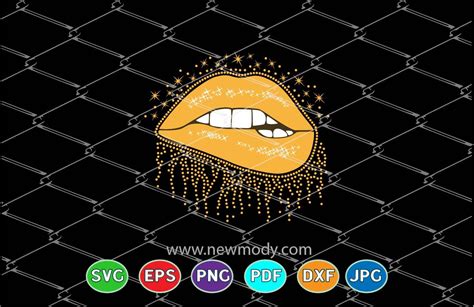 Shiny Dripping Lips Svg Golden Glitter Lips Svg Lips Vector By