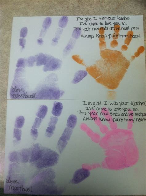 The class can vote on a theme and choose what to put on it. End of the school year craft handprint and poem. #handprint #preschool by ME. | Preschool ...
