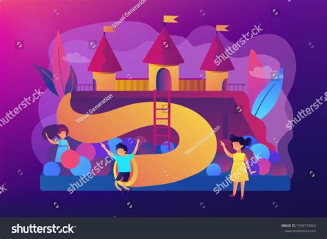 Happy Children Playing Outdoors On Playground Royalty Free Stock