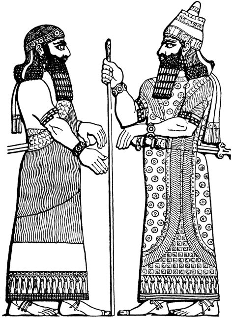 Assyrian King And His Chief Minster ClipArt ETC