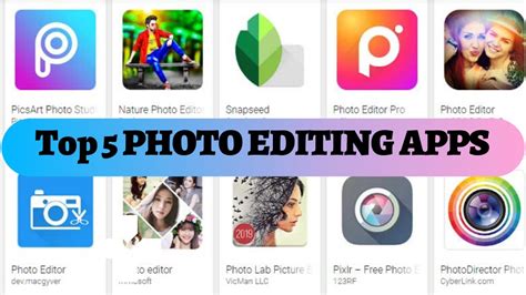 Top 5 Best Photo Editing Apps For Android ⚡⚡⚡ Youtube