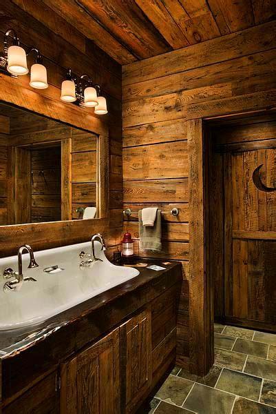 Rustic Log Cabin Bathrooms Bathroom And Kitchen