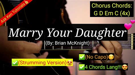 marry your daughter brian mcknight strumming version super easy chords youtube