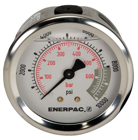 Enerpac Pressure Gauge 0 To 10000 Psi Range 14 In Fnpt 150