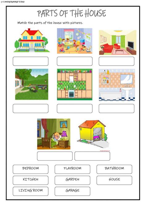 Parts Of A House Worksheets | 99Worksheets