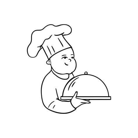 Little Baby Chef Vector Illustration Of Child Cook On White Background