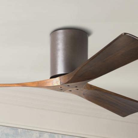 These types of fans have special design that allows it to fit clearly on low ceilings. 52" Matthews Irene-3H Blade Walnut-Bronze Hugger Ceiling ...