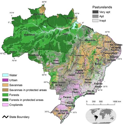 Land Cover Map Of Brazil Map Brazil Map Brazil