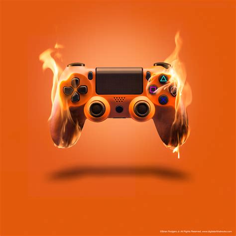 Video Game Controller On Fire On Behance