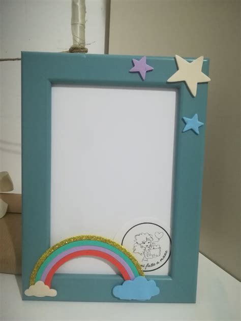 Cornice Unicorno Arcobaleno Idea Regalo Bambini Battesimo Compleann