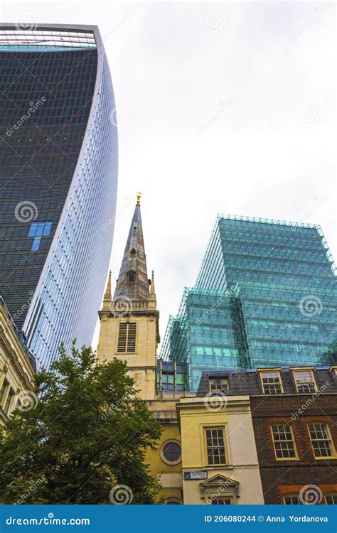 Old And New Buildings City Of London Uk Editorial Stock Image Image