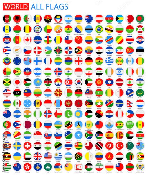 Flat Round All World Vector Flags Vector Collection Of Flag Icons