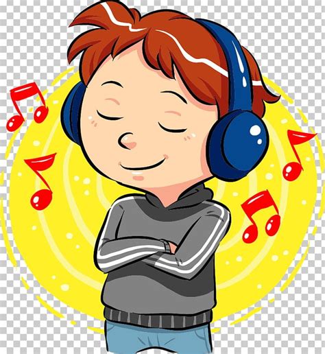 Music Listening Png Clipart Boy Cartoon Cartoon Characters Child