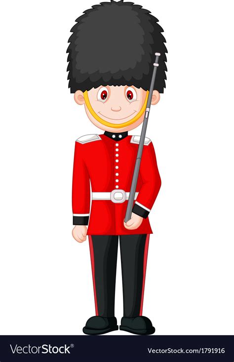 Cartoon A British Royal Guard Royalty Free Vector Image