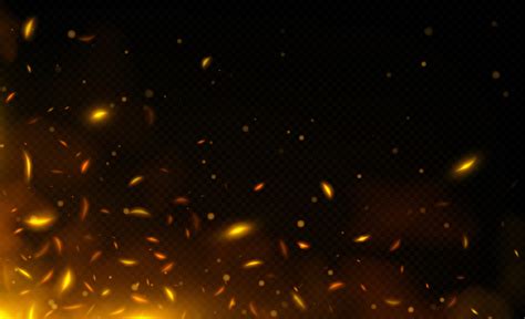 Realistic Fire Sparks Orange Flame Light And Smoke Vector Art At Vecteezy