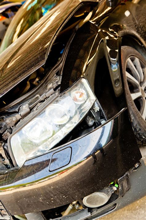 Car With Body Damage After An Accident Stock Image Image Of Safety