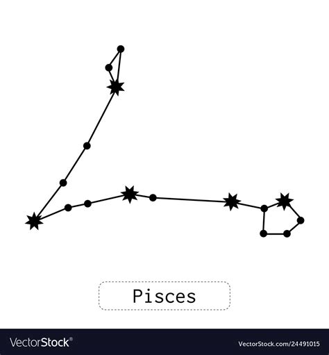 Pisces Constellation Horoscope Zodiac Sign Vector Image