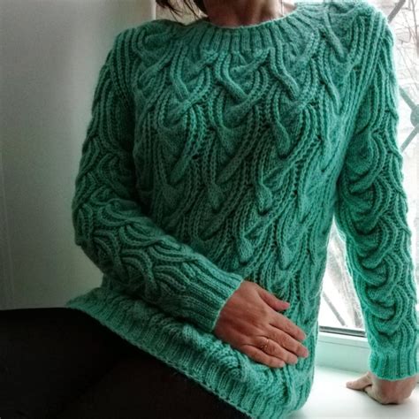Красивый и необычный узор для свитера (Вязание спицами) - Журнал Вдохновение Рукодельницы