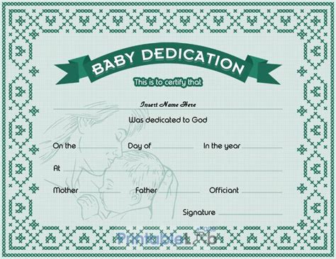 Free Download Baby Dedication Certificate Doc Template In For Unique