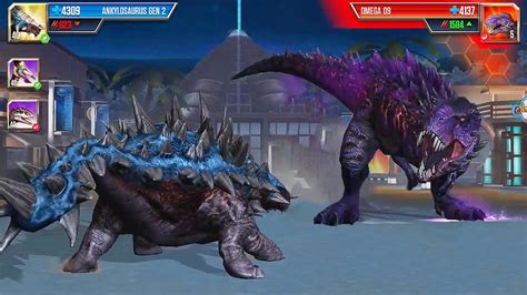 The New Ankylosaurus Gen 2 Max Level 40 Vs Omega 09 Dinosaur Boss Battle Jurassic World The
