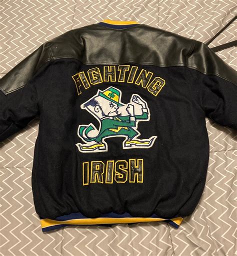 Vintage Vintage Notre Dame Wool Leather Varsity Letterman Jacket Grailed