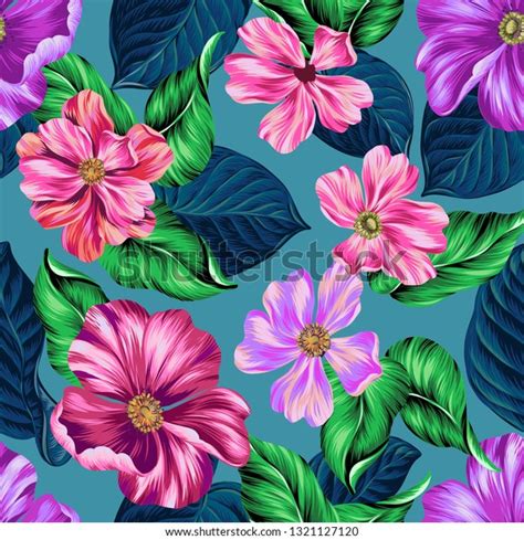 Vibrant Vector Floral Pattern Classic Style Stock Vector Royalty Free