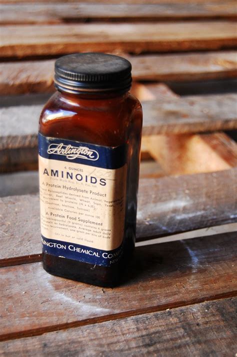 Vintage Apothecary Bottle Aminoids Apothecary Bottles Protein Foods