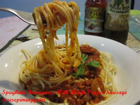 We aussies have a thing about shortening words. Spaghetti Bolognese With Black Pepper Sausage | Resepi ...