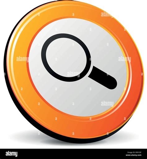 Vector Illustration Of Orange 3d Search Icon Stock Vector Image And Art