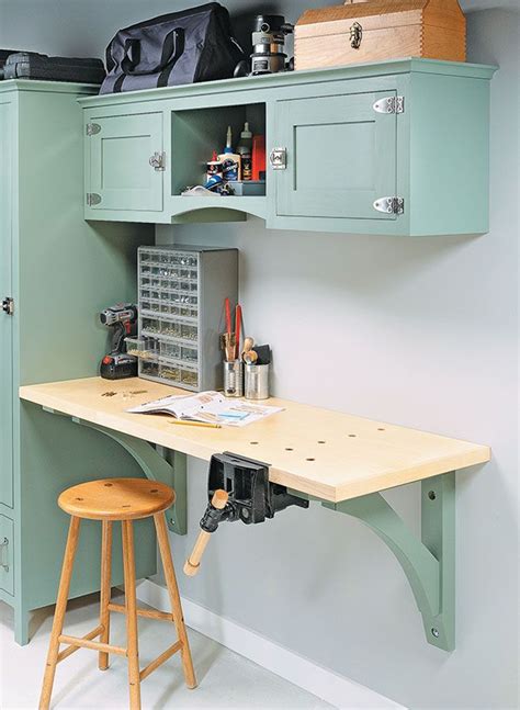 Wall Hung Workbench Woodworking Project Woodsmith Plans Workbench