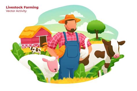 LivestockFarming-Vector Illustration | Ilustrasi, Ilustrator, Gambar
