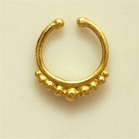 Gold Fake Septum Ring Faux Septum Piercing Fake Nose Ring Etsy