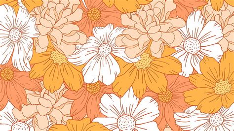 Orange Flowers Drawing Orange Aesthetic Hd Wallpaper Peakpx