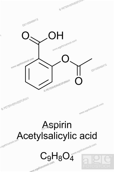 Aspirin Formula And Molecular Structure Acetylsalicylic Acid ASA