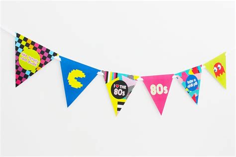 80s Party Decorations 80s Photo Booth Props Printable Etsy
