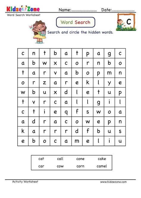 Check spelling or type a new query. Letter C Word search worksheet - KidzeZone