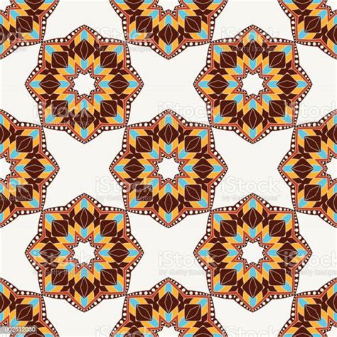 Oriental Seamless Geometric Fabric Pattern Ethnicity Ornament