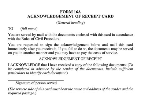 Acknowledgment And Receipt Template Pretty Receipt Forms