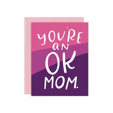 Ok Mom Mothers Day Greeting Card Greystreetpaper