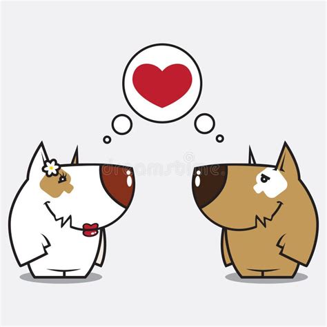 Dogs In Love Cartoon Illustration Stock Vector Illustration Of Male