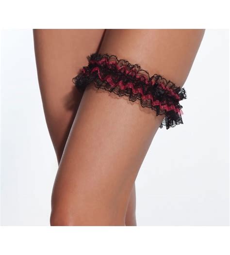 Passionate Black And Red Lace Leg Garter Sexy Lingerie Garters