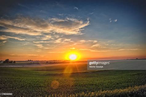 Midwestern Landscape At Sunset High Res Stock Photo Getty Images
