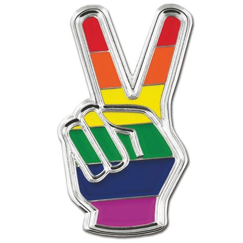 Rainbow Gay Pride Peace Sign Lapel Pin Positive Promotions