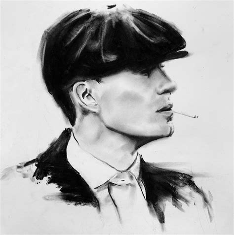 Charcoal Drawing Made By Denny Stoekenbroek Male Face Drawing Peaky Blinders Tommy Shelby