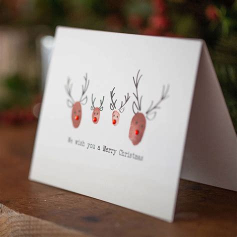 Christmas Reindeer Fingerprint Card Making Kit By Festive Fingerprints
