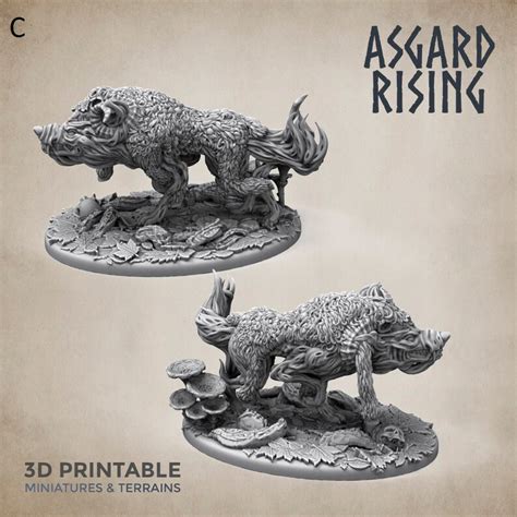 Wraith Wolves 3d Printed Miniature Asgard Rising 28mm Etsy