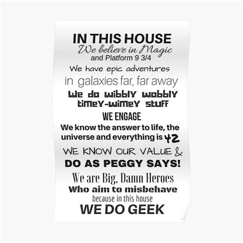 In This House We Do Geek White Option Poster For Sale By Catherine