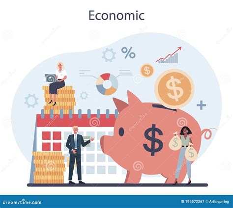 Economics And Finance Concept Business People Work With Stock Vector