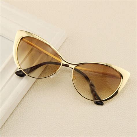 Gold Cat Eye Sunglasses
