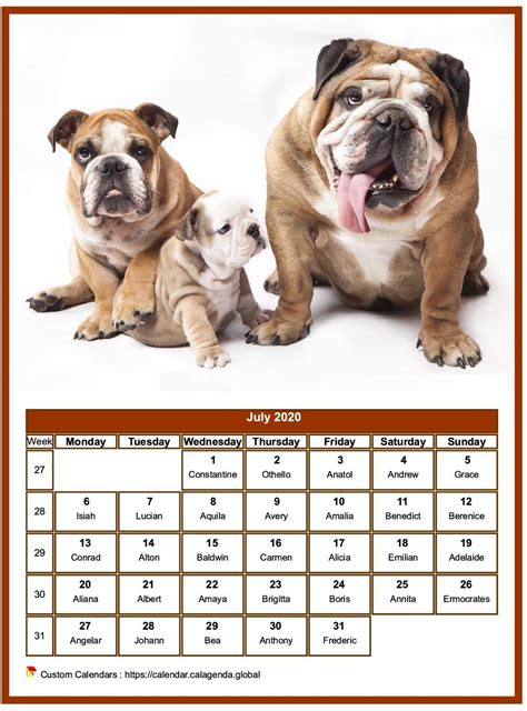Pin On July 2020 Free Calendars